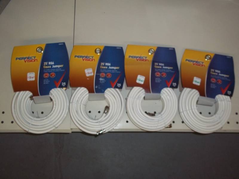 lot 608 image: Lot of 4 packages of Coax Cable 25 ft each