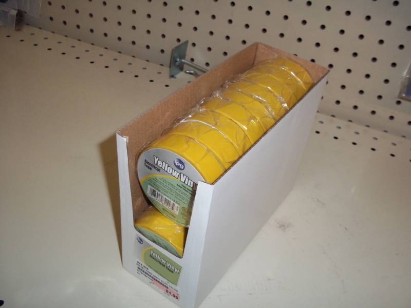 lot 621 image: Lot of 19 rolls of yellow electrical Tape