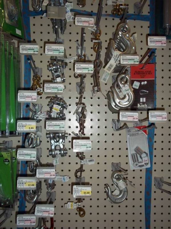 lot 762 image: Wall Lot of Chain Repair Links, Cable Clamps, etc