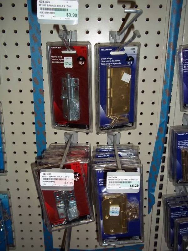 lot 770 image: Wall Lot of Barrel Bolts and Door Hinges