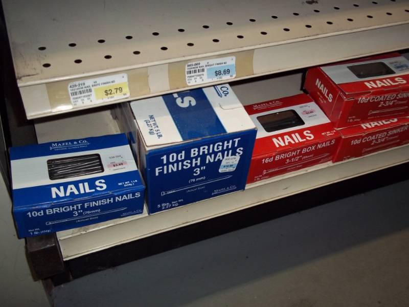 lot 807 image: Shelf Lot of 15 lbs of Variety of Nails includes Masonry Nails
