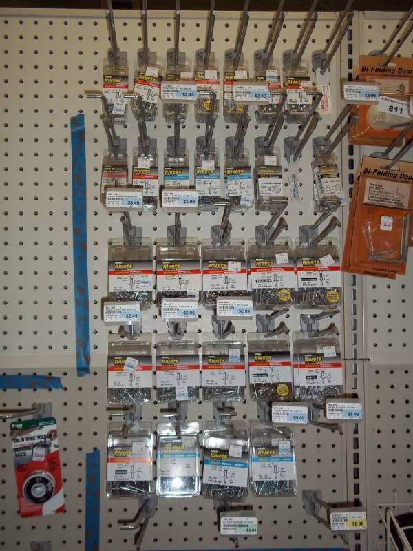 lot 812 image: Wall Lot of Variety of Rivets