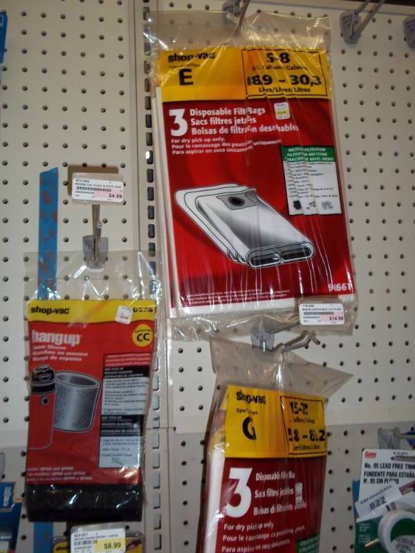 lot 824 image: Shop Vac Bags and Supply Parts