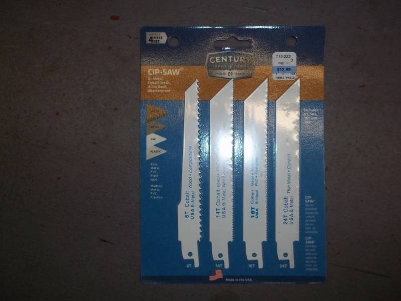 lot 856 image: 4 Piece Recip-Saw Blades Set