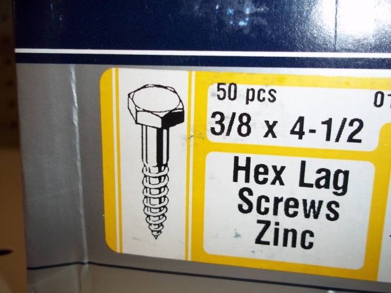 lot 1122 image: Box of Lag Screws 38 x 4 12