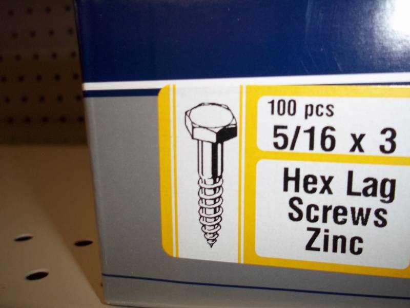 lot 1123 image: Box of Lag Screws 516 x 3