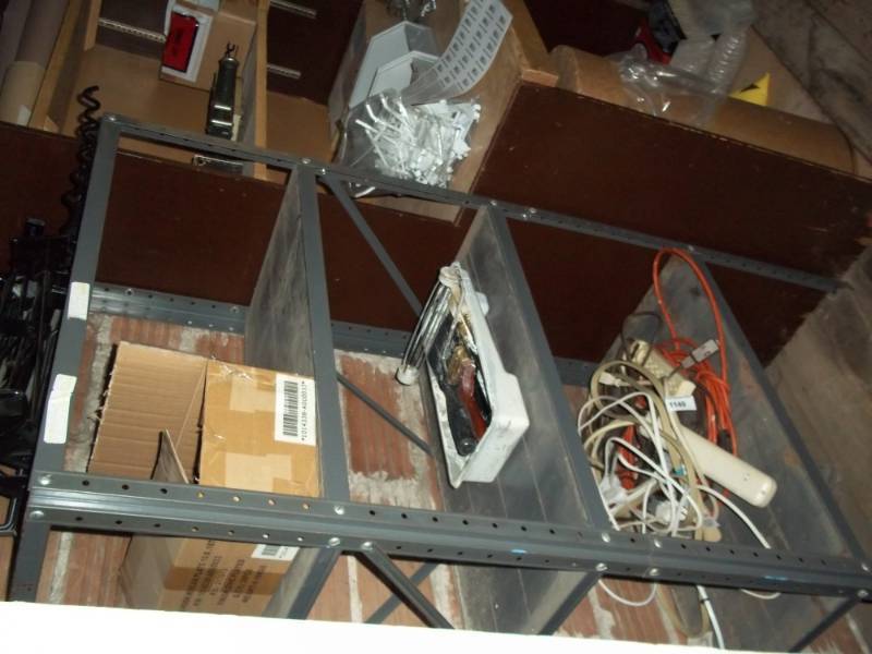 lot 1150 image: Used Metal 4 Tier Metal Shelf - Does not include product on shelves