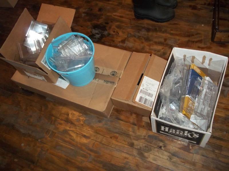 lot 1223 image: Used Plastic signs for retail display shelves