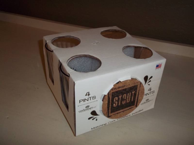 lot 1234 image: 4 Pints with matching cork coasters set