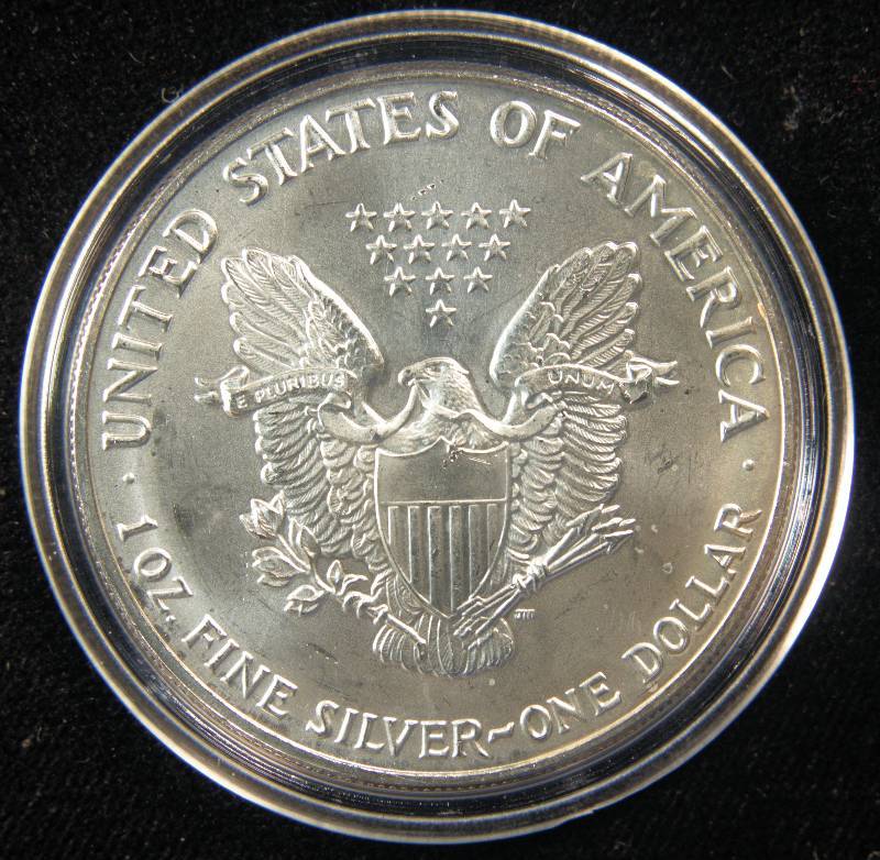 1991 US SILVER EAGLE 1 TROY Oz. .999 FINE SILVER IN AIRTITE CASE