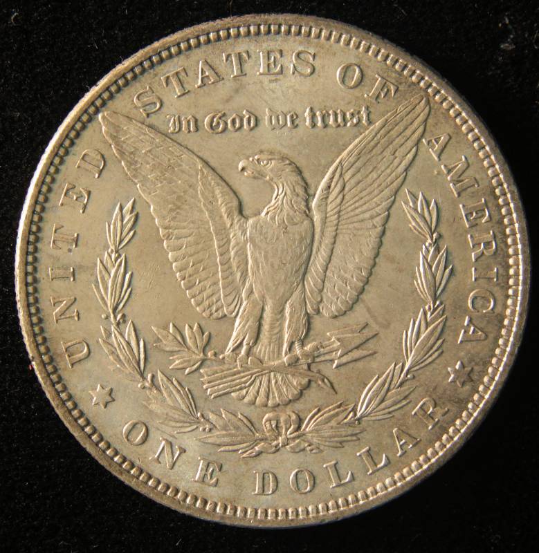 1887 MORGAN SILVER DOLLAR AU NICELY TONED