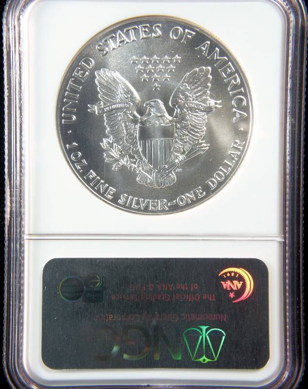 1987 US SILVER EAGLE 1 TROY Oz. .999 FINE SILVER MS69 NGC