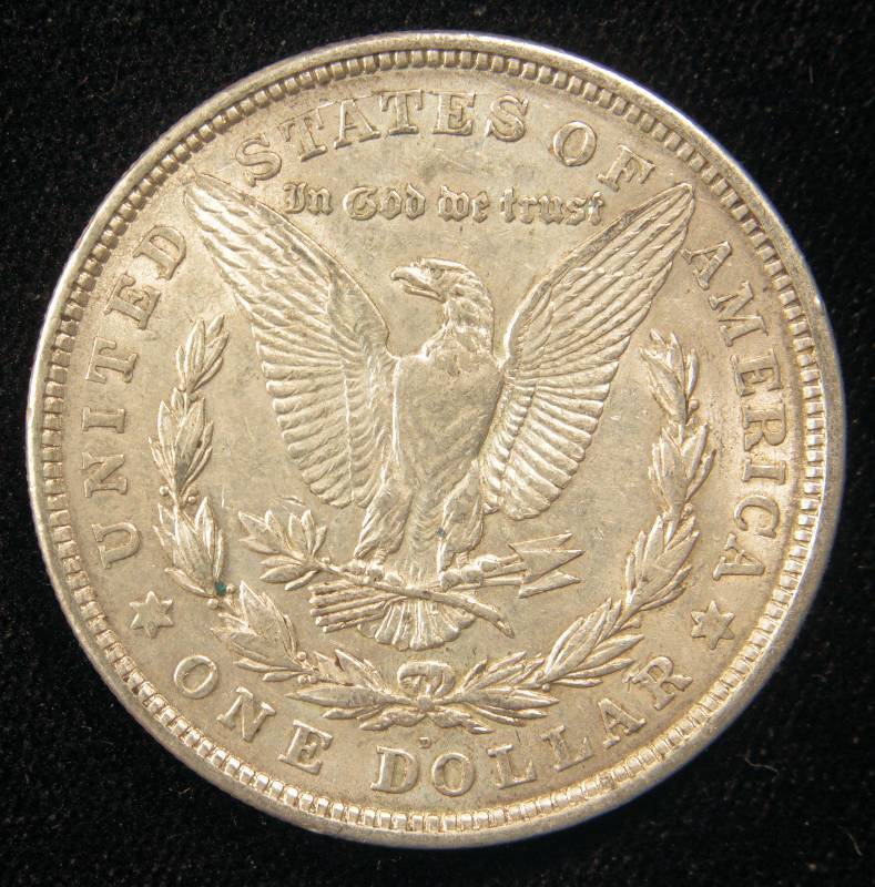 1921 D MORGAN SILVER DOLLAR XF