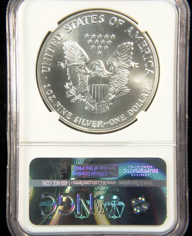 1991 US SILVER EAGLE 1 TROY Oz. .999 FINE SILVER MS69 NGC