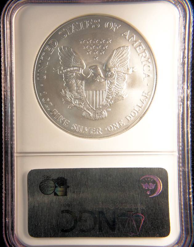 2005 US SILVER EAGLE 1 TROY Oz. .999 FINE SILVER MS69 NGC