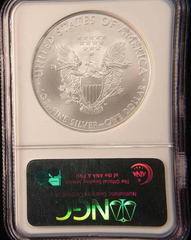 2008 US SILVER EAGLE 1 TROY Oz. .999 FINE SILVER MS69 NGC EARLY RELEASE
