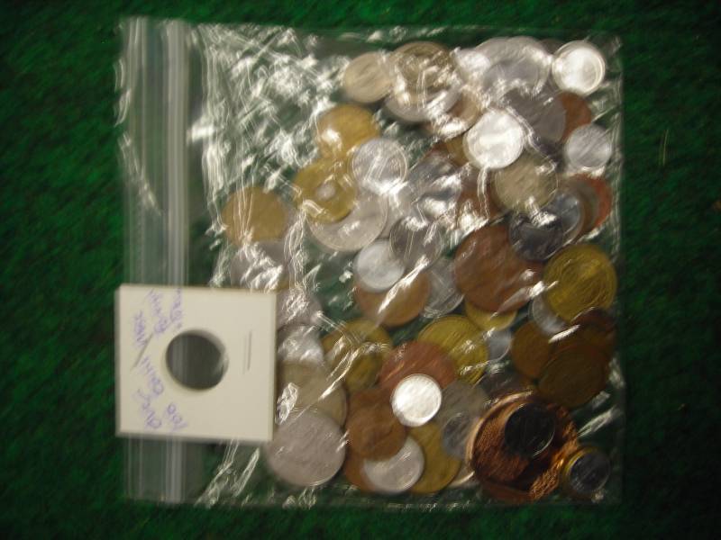 Bag Lot Of Over 100 Foriegn Coins & Tokens