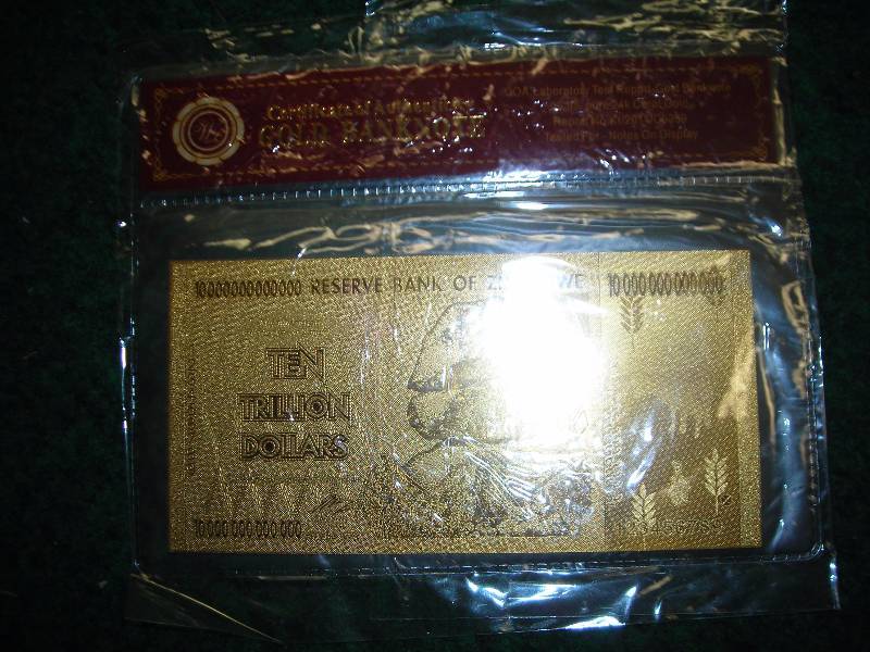 $10,000,000,000,000 Gold Bank Note With COA 24K (No Guarantee Of Quality Or Quantity)