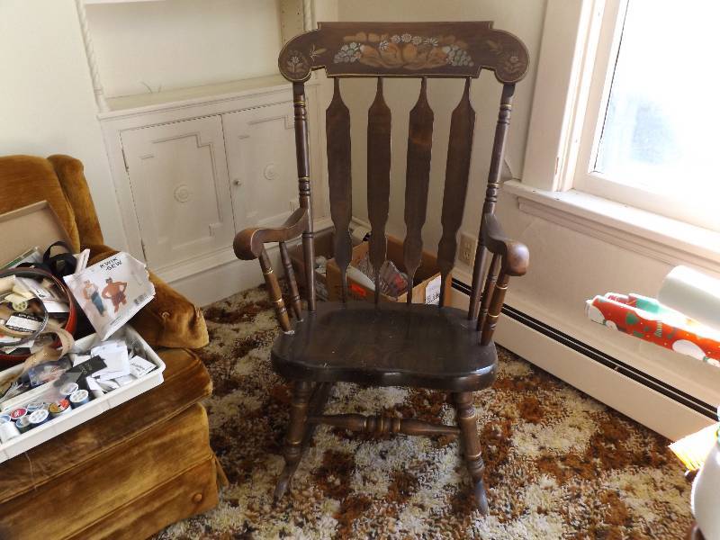 Rocking Chair, Side Table and Lamp
