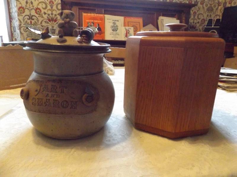 Pottery, And Wood Box