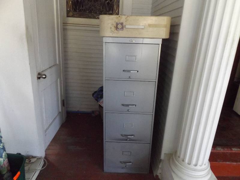 File Cabinet and Box Fan