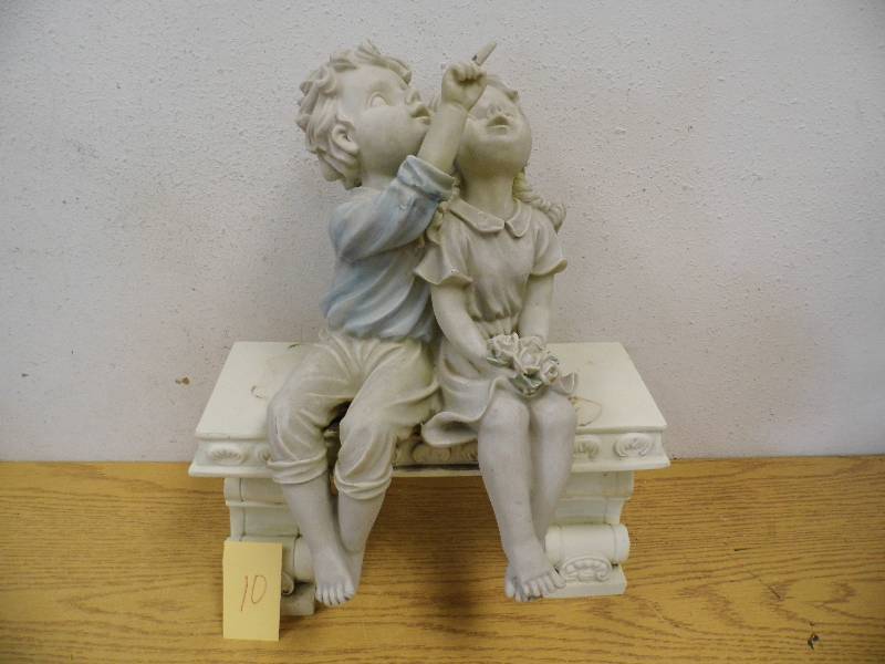 lot 10 image: Boy & Girl on Bench