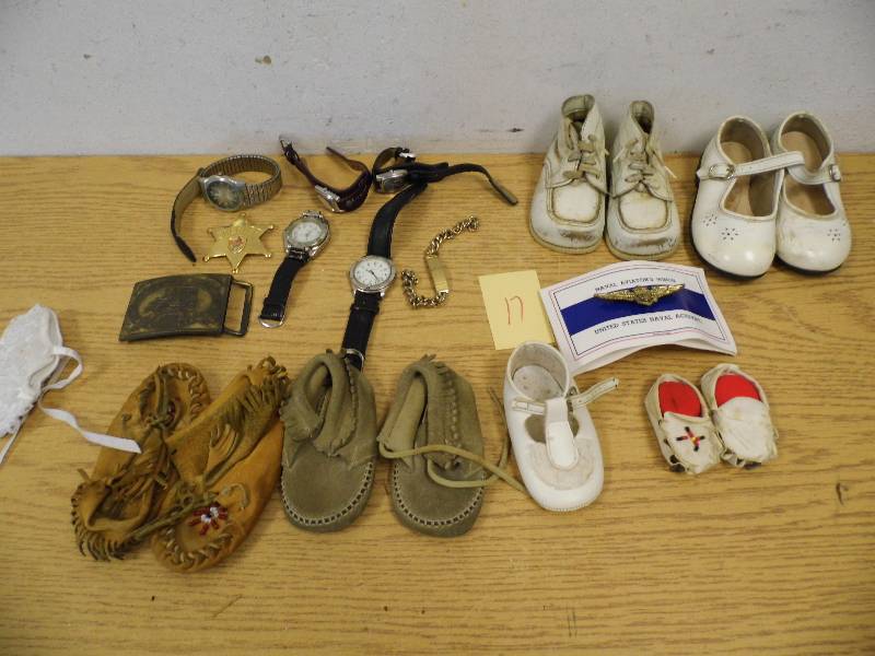 lot 17 image: Watches & Baby Shoes