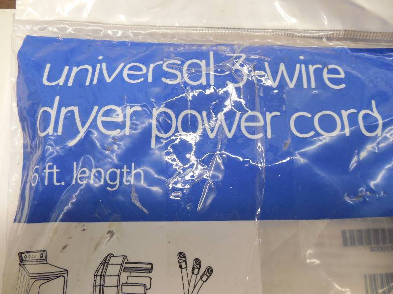 Universal 3-wire dryer power cord