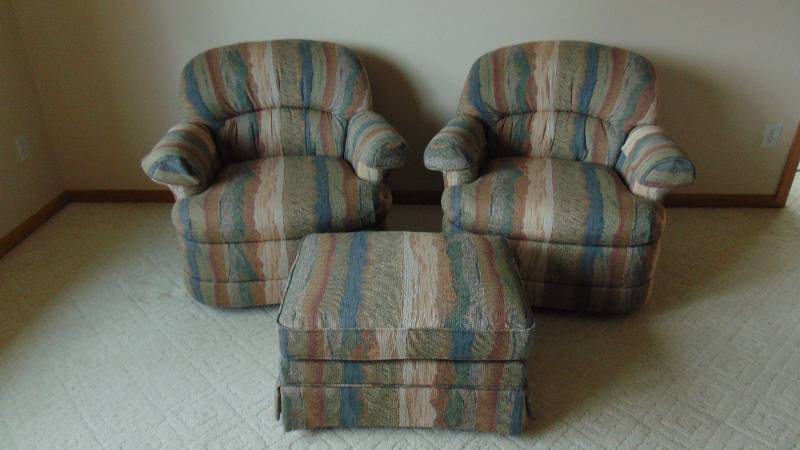 2 Fabric Chairs and Automan