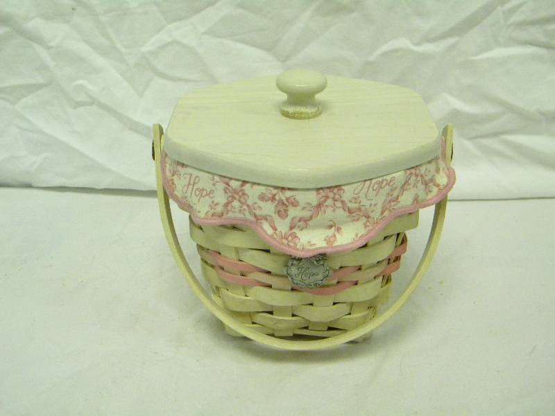 Longaberger 2001 Whitewashed Horizon of Hope Basket