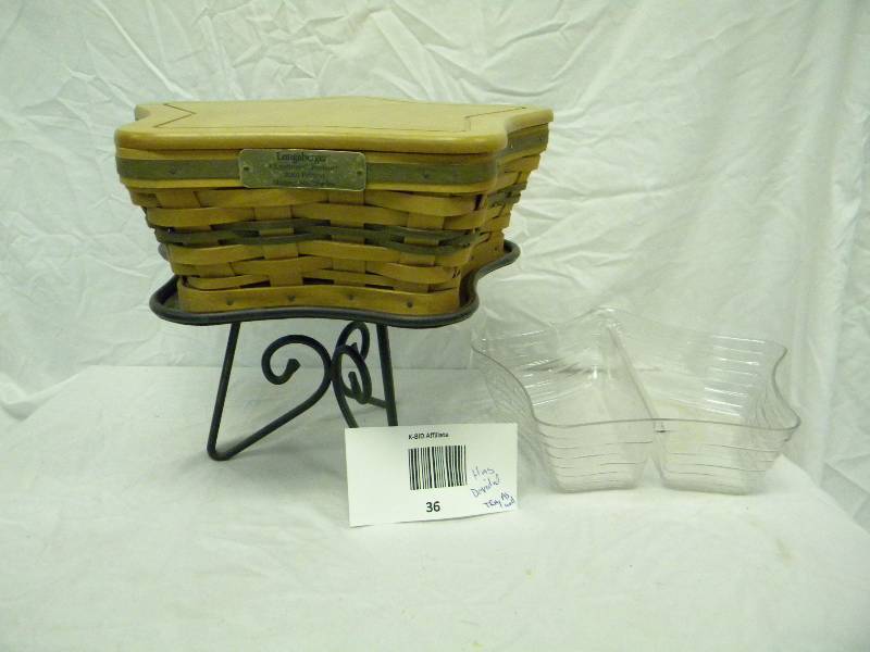 Longaberger 2001 Green Christmas Collection Combo and Stand