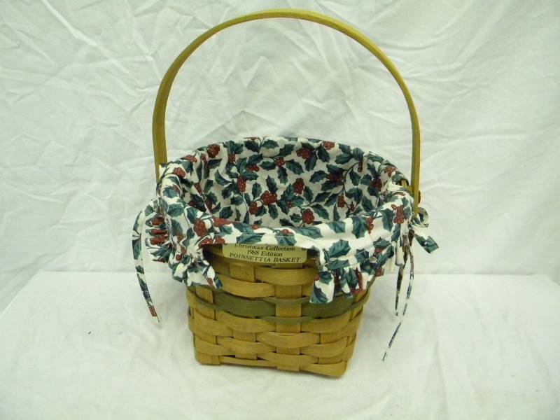 Longaberger 1998 Green Christmas Celebration Poinsettia Basket