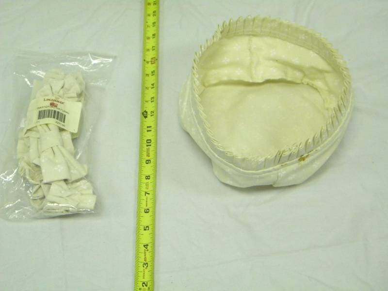 Longaberger Cream Heritage Basket Liner and Garter