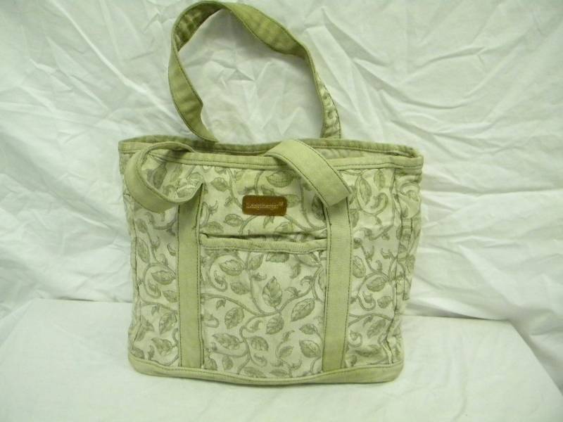Longaberger Green Vine Pattern Purse