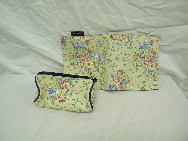 Longaberger Floral Pattern Makeup Case
