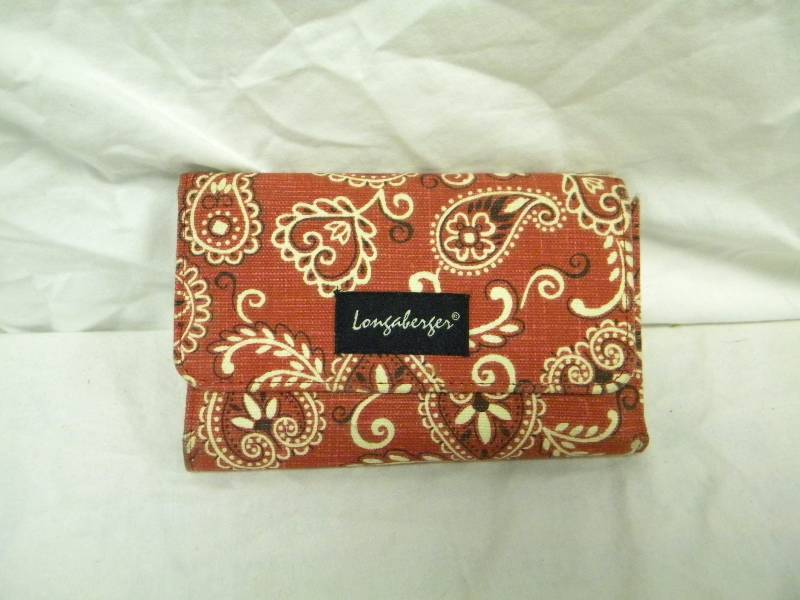 Longaberger Red Paisley Wallet