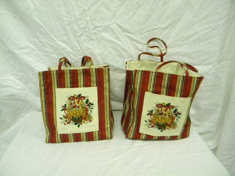 Longaberger Holiday Stripe Purse Lot