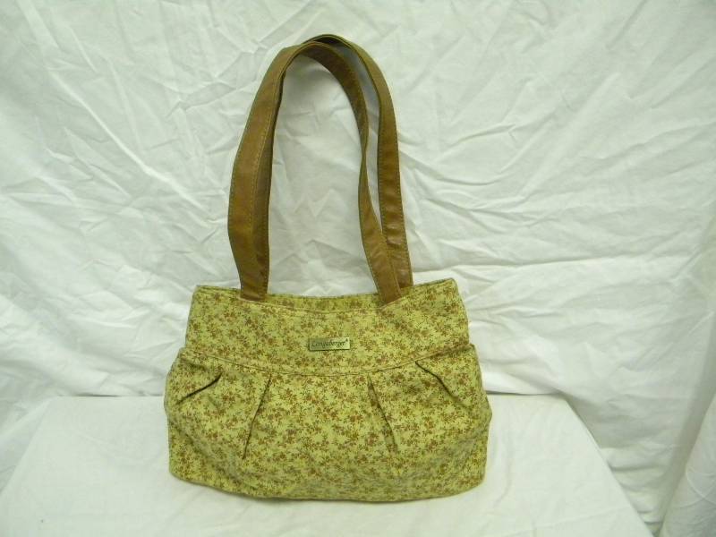 Longaberger Brown Floral Purse