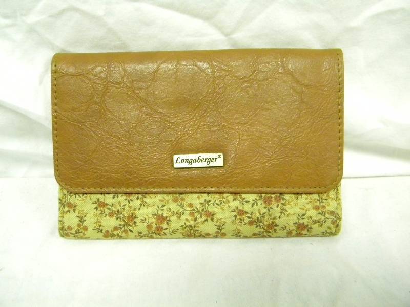 Longaberger Brown Floral Wallet