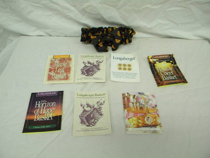 Longaberger Book Descriptions Lot and Halloween pattern garter