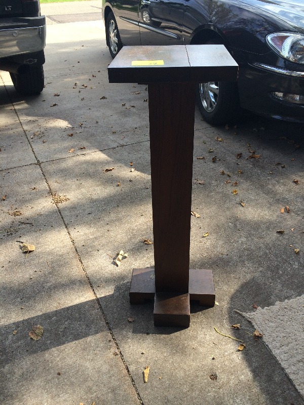 lot 19 image: Wood Pedestal - 12 x 12 x 36 high