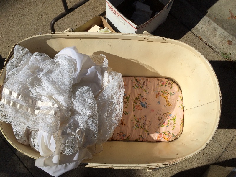 lot 108 image: Antique  Vintage Baby Crib  at least 60 years old
