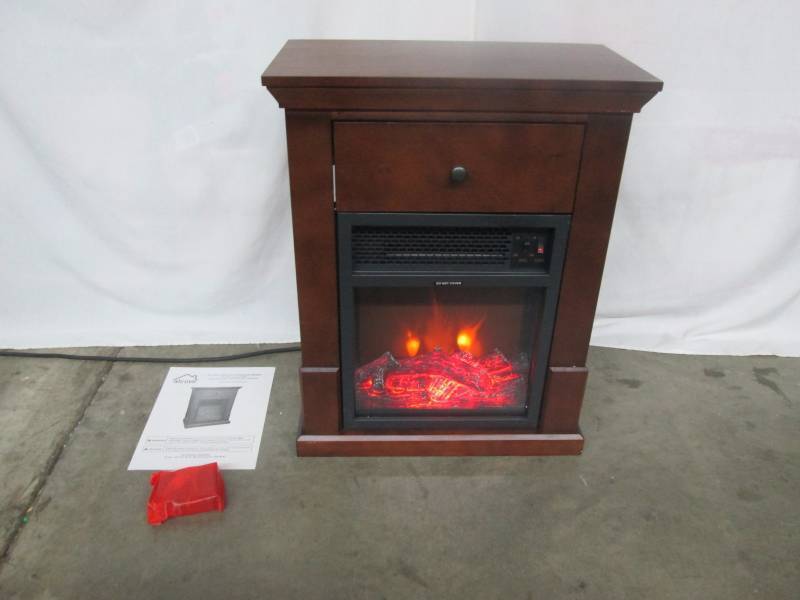 lot 21 image: Easton Compact Electric Fireplace Heater retail $169
