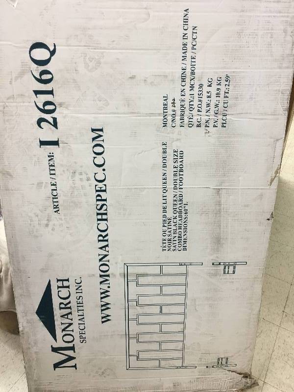 lot 45 image: Geometric Black Metal FullQueen Headboard retail $189