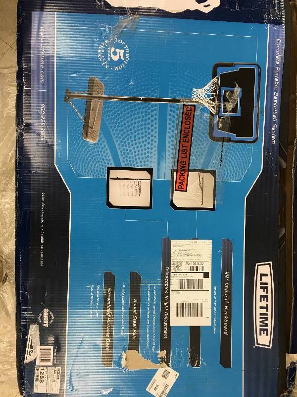 lot 52 image: Lifetime 44 Half-Court Portable Basketball System retail $199