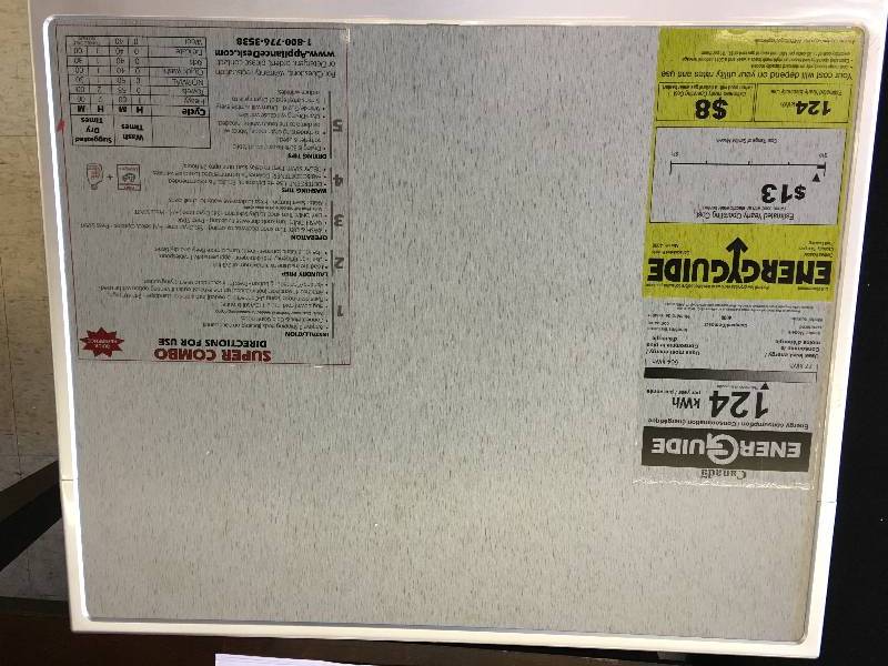 lot 100 image: Equator Super Washer and Dryer Combo retail $1,199