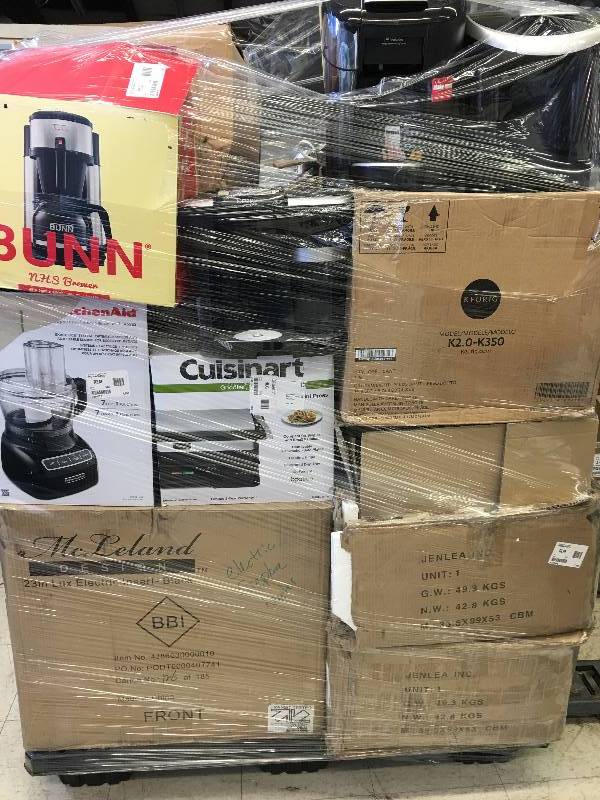 lot 105 image: pallet of repairable merchandise  keurigs,furniture appliances