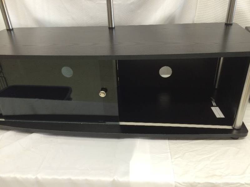 lot 68 image: new tv stand with sliding glass doors