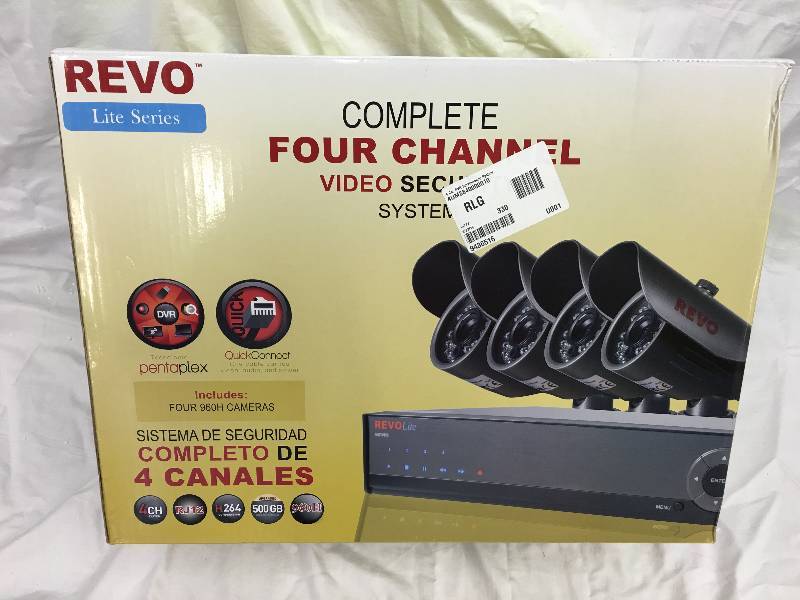lot 4 image: Revo 4 Channel 500GB DVR System w4 Cameras retail $320