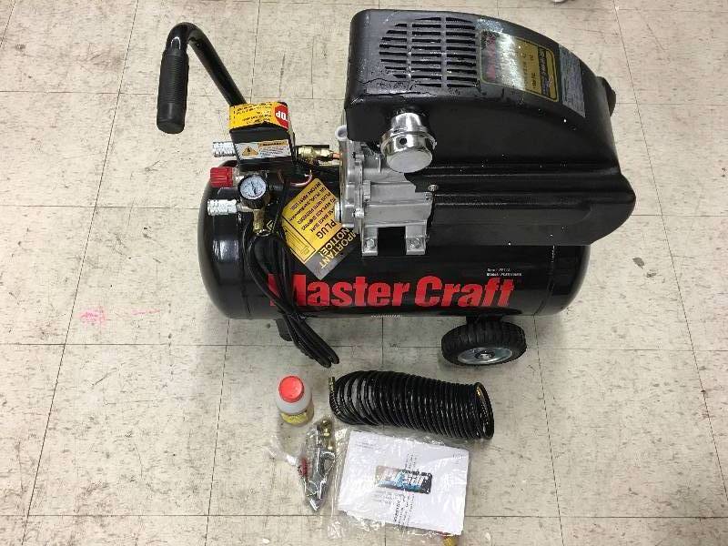 lot 8 image: Master Craft 3.5 HP 10-Gallon Air Compressor retail $249